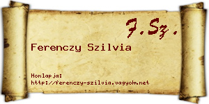 Ferenczy Szilvia névjegykártya