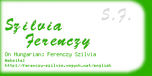 szilvia ferenczy business card